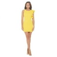 thumbnail image 5 of Yellow Large Size Women's Sleeveless Mini Cocktail Dress, One Shoulder Ruffle Bodycon Sexy Going Out Party, Spring Summer 2024, 5 of 6