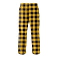 thumbnail image 5 of GrmtClth Mens Plush Warm Pajama Pants Fashion Flannel Fleece Soft Comfy Plaid Night Pants Fall Winter Thermal Cozy Pj Bottoms with Pockets Yellow S, 5 of 6