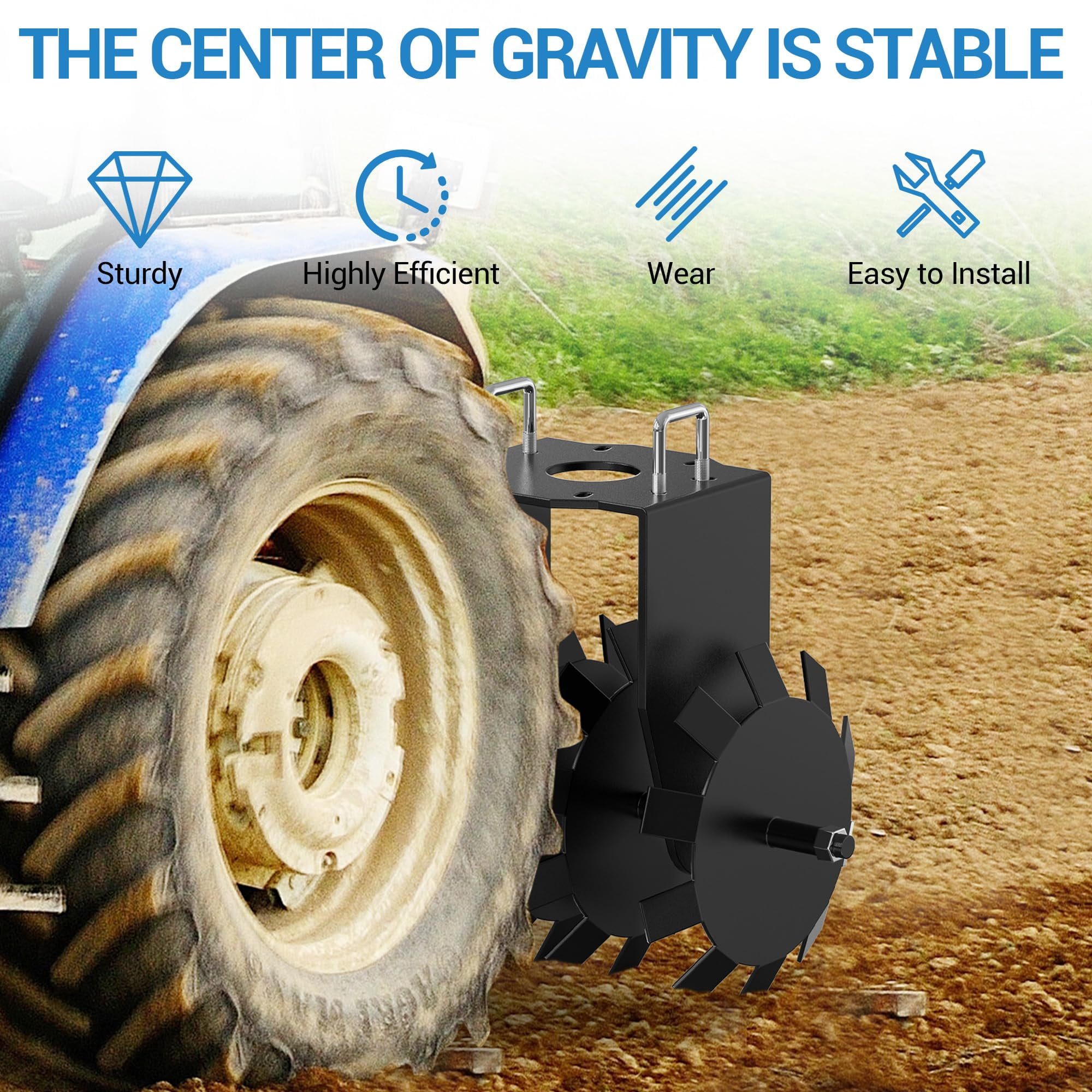 Luku 32 Inch Heavy-Duty Disc Plow Harrow with Universal 2 Inch Hitch, Adjustable Height, ATV UTV Tow-Behind, Hard Soil and Orchard Trenching Tool, Deep Tilling Equipment