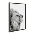 thumbnail image 2 of Kate and Laurel Sylvie Self Actualizing Lion Print Black and White Portrait Framed Canvas Wall Art by Amy Peterson, 23x33 Dark Grey, 2 of 5