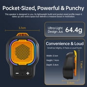 Wearable Bluetooth Speaker, Small Clip-on Wireless Portable Speaker, 10H Battery, IPX6 Waterproof Mini Speaker, 3 Light Modes with Mic, for Hands-Free Music Call Outdoor Work, Gift for Dad