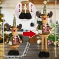 thumbnail image 5 of Shoreew Christmas Plush Toy with Retractable Legs Handmade Reindeer Snowman Santa Claus Plush Doll Xmas Holiday Party Decoration Ornament, 5 of 6