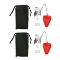 thumbnail image 1 of 2Pcs Portable Door Locker Red PP Stainless Iron Easy Installation Compact Light Door Locker for Hotel Travel Security, 1 of 14