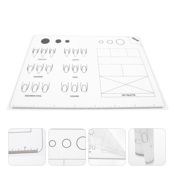 Acrylic Nail Mat Flexible Roll Up Pad Template for Acrylic Fingernails