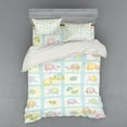 thumbnail image 2 of Ambesonne Cartoon Bedding Set 3 Pcs, Funny Elephants Drawing, Twin, Aqua Multicolor, 2 of 3