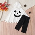 thumbnail image 6 of RMGVDSD Toddler Baby Boys Halloween Costume Ghost Poncho Cape Hooded Tops With Long Pants Two Piece Set Kids Holiday Festival Outfits 3-4 Years, 6 of 7