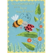 Designer Greetings Bee Hugging Lady Bug on Leaf Juvenile Grandparent's Day Card