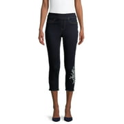 Pioneer Woman Pull-On Capri Jeans with Embroidery