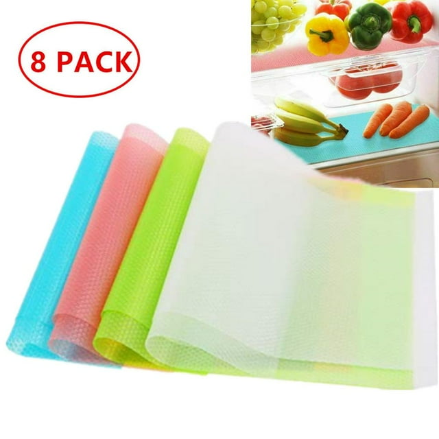 8Pcs Refrigerator Liners Washable Fridge Shelf Liners Drawer Liner Cuttable Fridge Liner