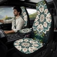 thumbnail image 3 of Xoenoiee Boho Mandala Flower Pattern Car Seat Cover Full Set, PU Leather Front Seat Covers Universal Seat Belt Pads Waterproof Armrest Cover, 5 Piece Auto Accessories for Cars, SUVs, Trucks, 3 of 7