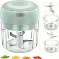 thumbnail image 1 of Rechargeable portable cordless food processor, 8.45 ounces, stainless steel blades, electric garlic chopper, vegetable chopper, blender, used for cutting nuts, peppers, onions, minced meat and spices, 1 of 9