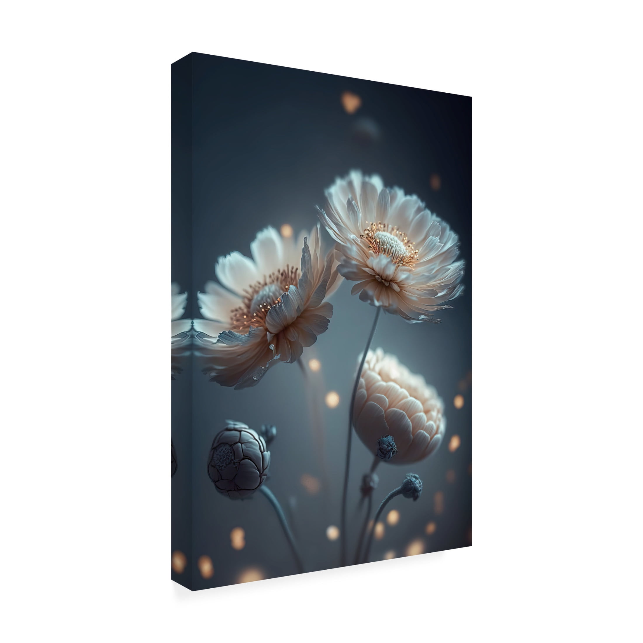 Canvas Wall Art - Treechild 'Flowers At Night' Wall Art for Living Room, Bedroom, or Office D?cor by Trademark Fine Art - 16 x 24 Inches