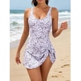 thumbnail image 4 of ZANKLEY One Piece Swimdress Swimsuits for Women Tummy Control Swim Dresses Skirt Bathing Suit, 4 of 10