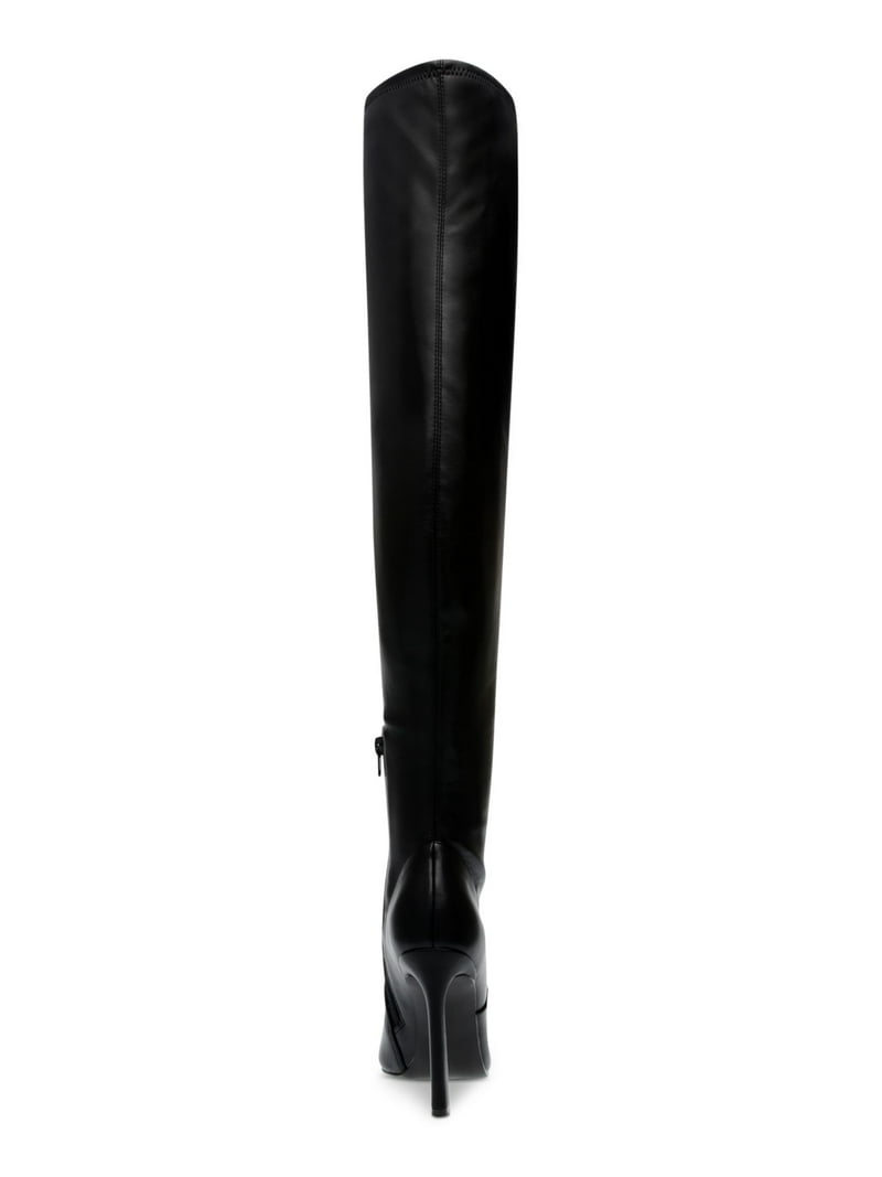 NINE WEST Womens Black Over The Knee Stretch Tacy Pointed Toe Stiletto  Zip-Up Dress Boots 6 M
