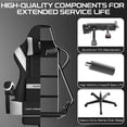 thumbnail image 3 of Linen Fabric Gaming Chair with Footrest, Ergonomic Computer Chair with Massage Lumbar Pillow and Adjustable Headrest, Comfortable Office Chair for Home & Gaming, Black, 3 of 7