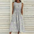 thumbnail image 1 of SMihono Robe Bohème d'Été pour Femmes Grande Taille Mode Robe Sans Manches à Col en V Décontractée à Imprimé avec Poches pour Femmes Printemps Été, 1 of 6