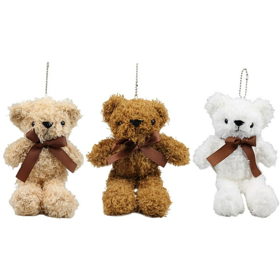 LOLIPPYY Set of 3 Plush Bear Keychains Cute Animal Keyring Charms for Kids and Home Decoration 11.8x5.5x2.4 inches