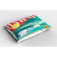 thumbnail image 2 of Ambesonne Tropical Pillow Sham 2 Pack, Hawaii Holiday Coast, 36"x20", Sand Teal, 2 of 3
