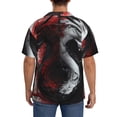 thumbnail image 3 of Fotbe Cool Black And White Dragon Camisa Estampada de Manga Corta para Hombre, Casual de Verano, Estilo Playero, Sin Arrugas-Small, 3 of 5