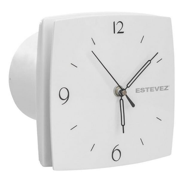Estevez Extractor de Aire Con Reloj 4 Pulgadas, Baño / Cocina, Instalación en Pared