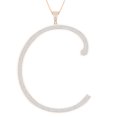thumbnail image 1 of Dazzlingrock Collection Round White Diamond Uppercase Letter Alphabet 'C' Initial Pendant for Women with 18 Inch Gold Chain (3.05 ctw, Color I-J, Clarity I1-I2) in 14K Rose Gold, 1 of 5