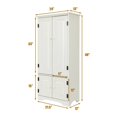 thumbnail image 2 of Costway Armoire de Rangement d'Accent Étagères Ajustables Antique Armoire au Sol à 2 Portes Blanc, 2 of 10