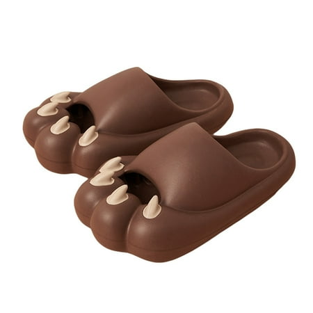 

One opening Cloud Slippers for Men Women Novelty Bear Claw Slides Anti-Slip Home Shower Shoes