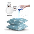 thumbnail image 6 of Outdoor Pillows Waterproof, Teal Blue Starfish Coastal Throw Pillows with Inserts Included, Summer Beach Nautical Sea Ocean Indoor Outdoor Decorative Lumbar Pillow for Bed/Couch/Patio 12"x20", 2Pcs, 6 of 8