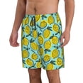 thumbnail image 3 of KLL Lemon1 Men's Casual Summer Beach Shorts Hawaiian Shorts with Pockets-Large, 3 of 6