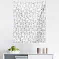 thumbnail image 1 of Numbers Tapestry, Monochrome Cartoon Style Hand Drawn Doodles Illustration, Fabric Wall Hanging Decor for Bedroom Living Room Dorm, 5 Sizes, Black White, by Ambesonne, 1 of 1