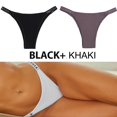 thumbnail image 1 of 2 piezas / Conjunto sexy de bragas de hilo de algodón con tiras cruzadas / Ropa interior de mujerpangjing, 1 of 4