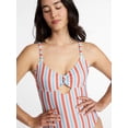 thumbnail image 4 of Time and Tru Women's and Women's Plus Knot Front and Keyhole One Piece Swimsuit, Sizes XS-3X, 4 of 5