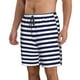 thumbnail image 2 of Fotbe Navy Blue And White Stripes Trajes de Baño Estampados para Hombre, Shorts de Verano de Secado Rápido, Ropa de Playa, Bañadores-Medium, 2 of 6