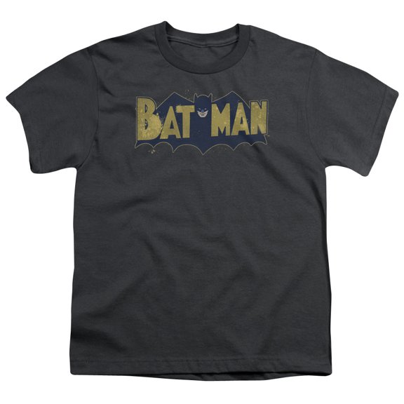 Batman - Vintage Logo Splatter - Youth Short Sleeve Shirt - Small