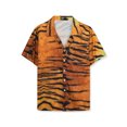 thumbnail image 1 of Camisa con estampado animal Lars Amadeus para hombre manga corta con botones informal leopardo cebra Marrón negro M, 1 of 6