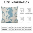 thumbnail image 5 of WERPE  Seahorse Couch Pillow Cover  Beach Decor Square Cushion Case Sofa Home Decorations Blue White, 5 of 5