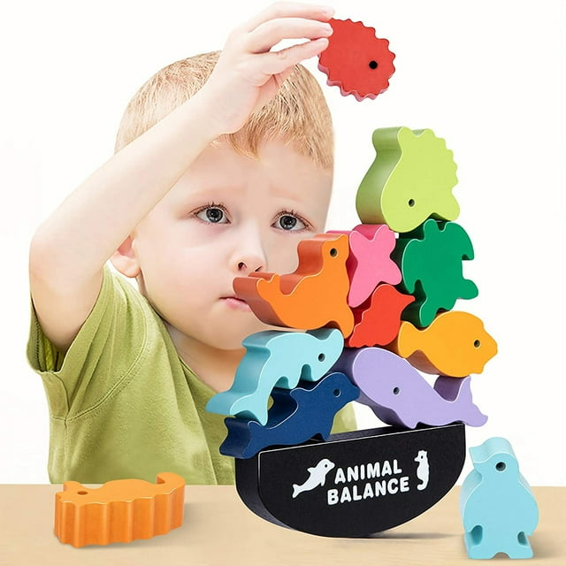Children Building Block Animal Shape Nesting Block Toddler Nesting Block Wooden Educational Kids Stacking Toy, Type 2
