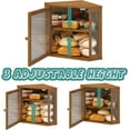 thumbnail image 5 of Corner Bread Box for Kitchen Counter, Bamboo Wood Large Capacity Bread Storage Bin with Acrylic Wavy Door Panel (Brown, Meduim), 5 of 14