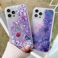 thumbnail image 2 of Compatible with iPhone 15 Pro Glitter Case Bling Sparkle Luxury Liquid Floating Quicksand Case Women Girls Slim Soft TPU Cute Flower Protective Transparent Cover, Dandelion, 2 of 11