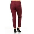 thumbnail image 3 of Womens Plus Size Burgundy Red Denim skinny jeans Stretch Pants, 3 of 3
