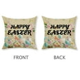 thumbnail image 5 of Happy Easter Rabbit Cherry Blossom Easter Eggs Throw Pillow Covers,Bless Our Nest Flowers Chickadee Brown Cushion Case Decoration for Sofa Couch, 5 of 8