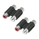 thumbnail image 1 of RCA 2 hembra a 2 conector hembra adaptador de video y audio estéreo acoplador negro 2pcs, 1 of 2