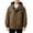 Coffee, variant on WRKEKC Kids Puffer Jacket Multi Cargo Pocket Hooded Full Zip Fleece Lined Thick Warm Long Sleeve Outdoor Outer Coats for 4-14 Years