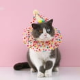 thumbnail image 3 of Pet Birthday Hat Scarf Set Puppy Princess Cute Lace Cat Dog Colourful Polka Dot Bandana Hat Cat Happy Birthday Decoration Pet Party, High Quality Cloth Material, 3 of 4