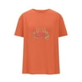 thumbnail image 3 of Qulqfy Womens Love Print Tshirts Orange Short Sleeve Shirts Crew Neck Graphic Spring Summer Tees L, 3 of 5