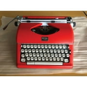 Royal Classic Manual Metal Typewriter Machine with Storage Case, Red