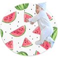 thumbnail image 1 of Watercolor Watermelons Pattern Round Soft Area Rugs 2.6ft Anti-Slip Cute Circle Carpet for Teen Girls Room, Circular Rug for Nursery Room, Dorm, Cute Room Decor for Baby, 1 of 7