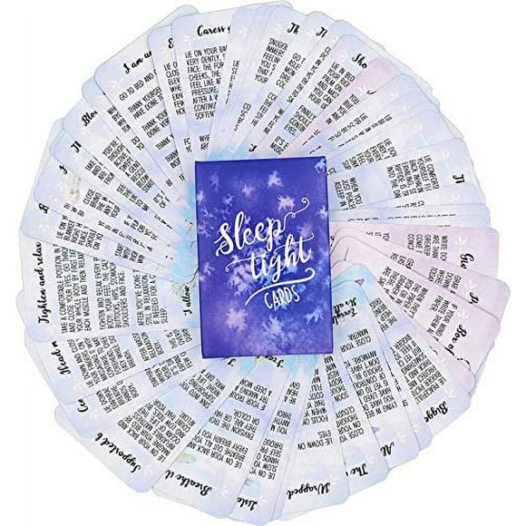 Sleep Tight Cards – 45 Meditation and Mindfulness Cards - Calm Down and Relax & Relief Stress and Anxiety - Self Care, Therapy & Counseling Tool