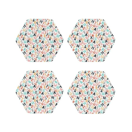 

Tideii Scandinavian Alphabet1 for Leather Coasters 4 Pieces Anti-fouling and Anti-scalding Decorative Coasters Suitable for Restaurants Kitchens Coffee Shops-Hexagon