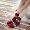 thumbnail image 2 of Chaussettes Épaisses en Mélange de Laine pour Femmes, Chaussettes de Noël d'Hiver Rouges, 2 of 8